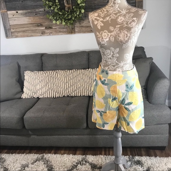 NWT Anthropologie Costanza Silk Lemon Shorts - Picture 7 of 8